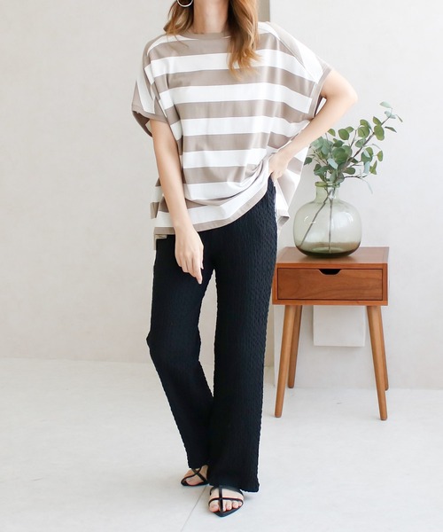 Social GIRL(ソーシャルガール)の「ジャガードストレートパンツ(その他パンツ・レディース・ブラック/ベージュ/ブルー/オフホワイト・M)」の15枚目の写真