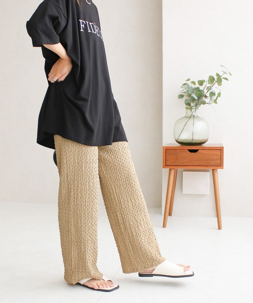 Social GIRL(ソーシャルガール)の「ジャガードストレートパンツ(その他パンツ・レディース・ブラック/ベージュ/ブルー/オフホワイト・M)」の19枚目の写真