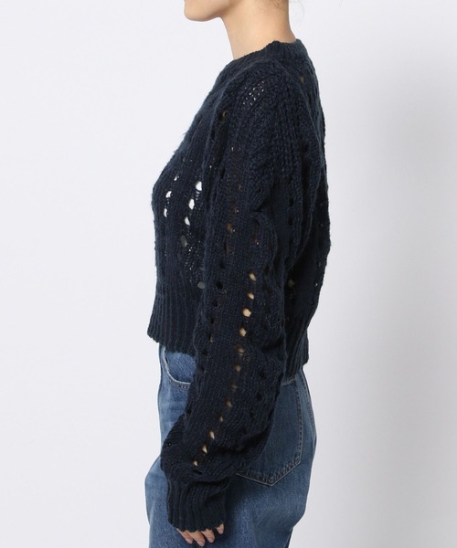 LOWRYS FARM（ローリーズファーム）の「スカシアミパワショルプルオーバーLS  975082（ニット/セーター・レディース・ブラック/アイボリー/ネイビー・FREE）」の14枚目の写真