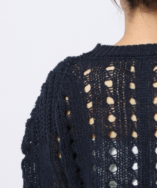 LOWRYS FARM（ローリーズファーム）の「スカシアミパワショルプルオーバーLS  975082（ニット/セーター・レディース・ブラック/アイボリー/ネイビー・FREE）」の19枚目の写真