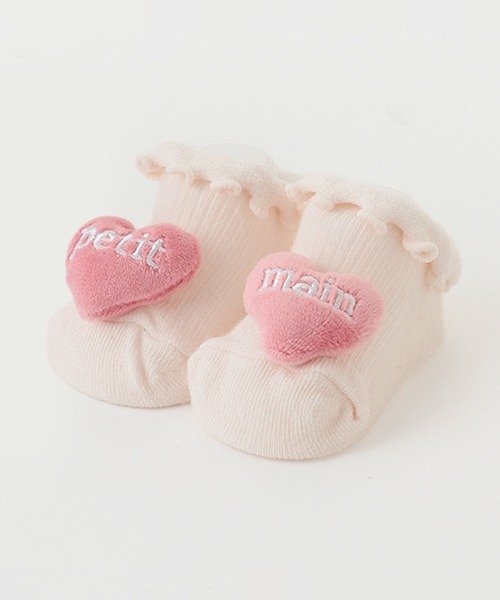 petit main(プティマイン)の「ハートカップソックス(ベビーシューズ/ベビーソックス・キッズ・ピンク/レッド・9-11cm/11-13cm)」の2枚目の写真
