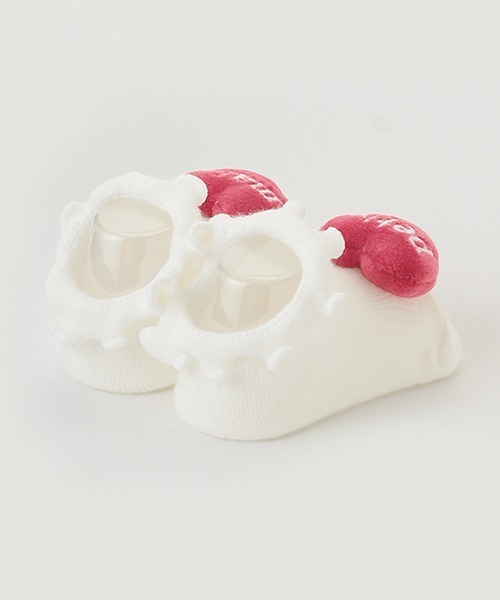 petit main(プティマイン)の「ハートカップソックス(ベビーシューズ/ベビーソックス・キッズ・ピンク/レッド・9-11cm/11-13cm)」の4枚目の写真