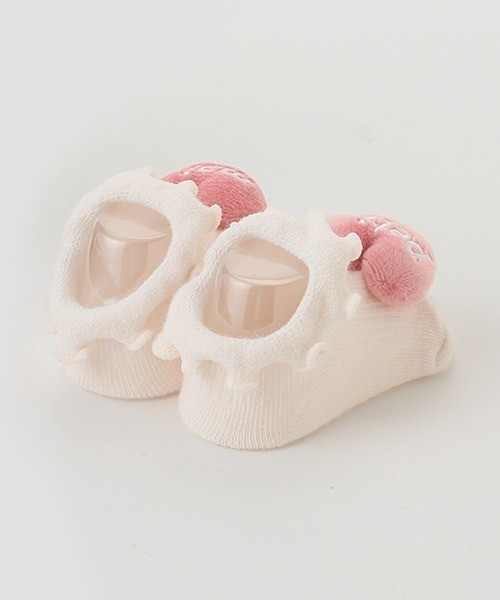 petit main(プティマイン)の「ハートカップソックス(ベビーシューズ/ベビーソックス・キッズ・ピンク/レッド・9-11cm/11-13cm)」の5枚目の写真