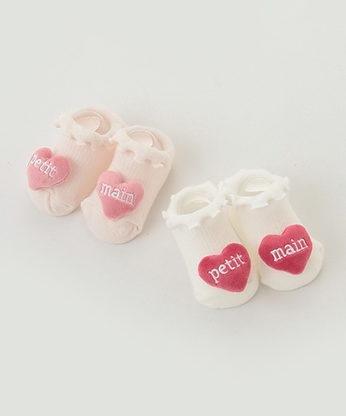 petit main(プティマイン)の「ハートカップソックス(ベビーシューズ/ベビーソックス・キッズ・ピンク/レッド・9-11cm/11-13cm)」の10枚目の写真