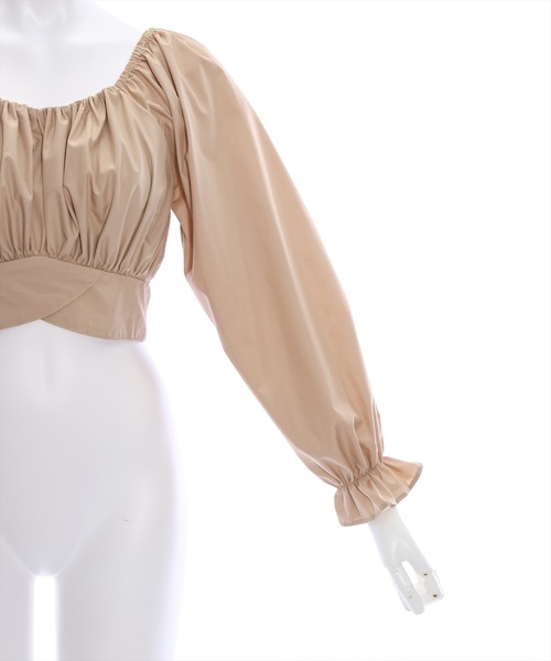 clear（クリア）の「クロスバックリボンブラウス [着回し力抜群 大人 カジュアル 短丈ブラウス]（シャツ/ブラウス・レディース・ベージュ/ブラック/サックスブルー/オフホワイト・F）」の11枚目の写真