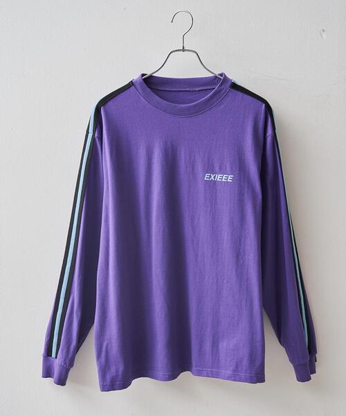 EXIEEE（イグジー）の「EXIEEE/サイドラインロゴロンT（Tシャツ/カットソー・レディース・グリーン/サックスブルー/パープル・MEDIUM/SMALL/LARGE）」の14枚目の写真