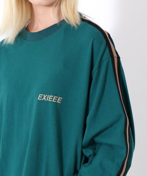 EXIEEE（イグジー）の「EXIEEE/サイドラインロゴロンT（Tシャツ/カットソー・レディース・グリーン/サックスブルー/パープル・MEDIUM/SMALL/LARGE）」の6枚目の写真