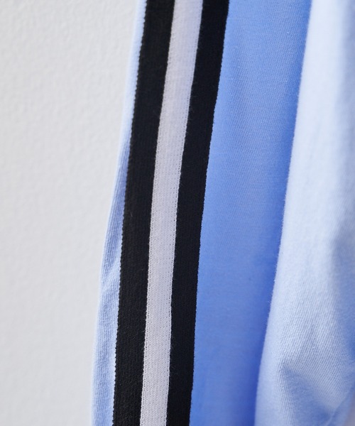 EXIEEE（イグジー）の「EXIEEE/サイドラインロゴロンT（Tシャツ/カットソー・レディース・グリーン/サックスブルー/パープル・MEDIUM/SMALL/LARGE）」の22枚目の写真