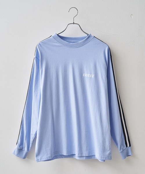 EXIEEE（イグジー）の「EXIEEE/サイドラインロゴロンT（Tシャツ/カットソー・レディース・グリーン/サックスブルー/パープル・MEDIUM/SMALL/LARGE）」の13枚目の写真