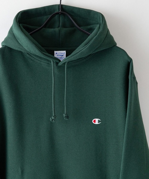 Champion(チャンピオン)の「【CHAMPION/チャンピオン】裏起毛 プルオーバー パーカー C3-Y139 USAコットン スウェット フーディー リサイクルポリエステル サスティナブル(パーカー・メンズ・ブラック/ダークグリーン/オフホワイト/杢グレー/ネイビー・MEDIUM/LARGE/XX-LARGE/X-LARGE)」の9枚目の写真
