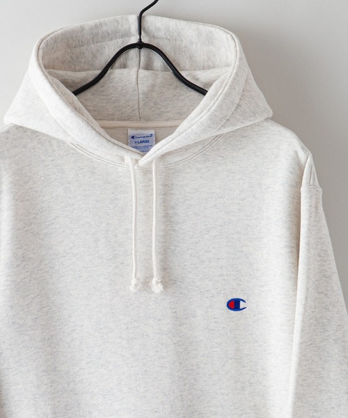 Champion(チャンピオン)の「【CHAMPION/チャンピオン】裏起毛 プルオーバー パーカー C3-Y139 USAコットン スウェット フーディー リサイクルポリエステル サスティナブル(パーカー・メンズ・ブラック/ダークグリーン/オフホワイト/杢グレー/ネイビー・MEDIUM/LARGE/XX-LARGE/X-LARGE)」の6枚目の写真