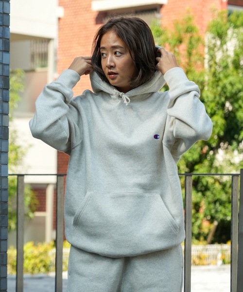 Champion(チャンピオン)の「【CHAMPION/チャンピオン】裏起毛 プルオーバー パーカー C3-Y139 USAコットン スウェット フーディー リサイクルポリエステル サスティナブル(パーカー・メンズ・ブラック/ダークグリーン/オフホワイト/杢グレー/ネイビー・MEDIUM/LARGE/XX-LARGE/X-LARGE)」の20枚目の写真