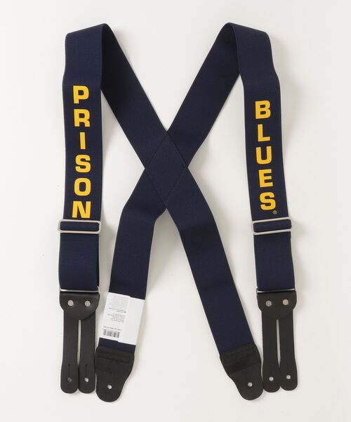 WAIPER.inc（ワイパーインク）の「PRISON BLUES プリズンブルース PRINTED SUSPENDERS LEATHER END（サスペンダー・メンズ・ネイビー・FREE）」の3枚目の写真