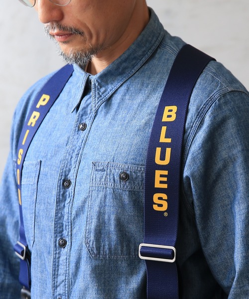 WAIPER.inc（ワイパーインク）の「PRISON BLUES プリズンブルース PRINTED SUSPENDERS LEATHER END（サスペンダー・メンズ・ネイビー・FREE）」の7枚目の写真