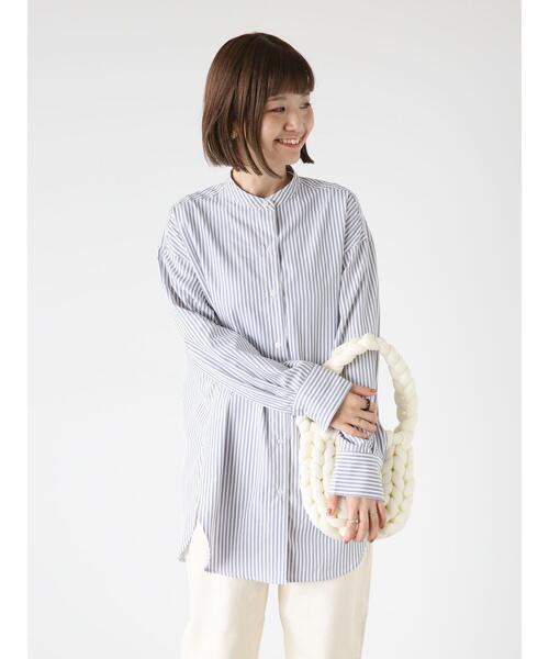 Lugnoncure(ルノンキュール)の「スタンドカラーリラックスシャツ(シャツ/ブラウス・レディース・グレー/ネイビー/グリーン/レッド・F)」の15枚目の写真