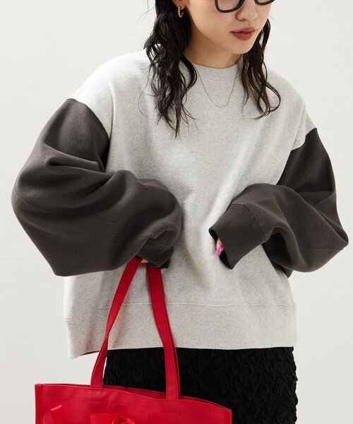 FREAK'S STORE（フリークスストア）の「限定展開　ヘビーウェイト ショート ビッグ スウェット（スウェット・レディース・ブルー/ブラック/グリーン/グレー/ピンク/ナチュラル/マスタード/ライトグレー/その他1/サックスブルー/その他/オレンジ・ﾌﾘ-）」の12枚目の写真