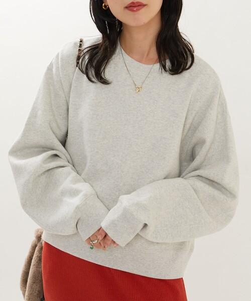 FREAK'S STORE（フリークスストア）の「限定展開　ヘビーウェイト ショート ビッグ スウェット（スウェット・レディース・ブルー/ブラック/グリーン/グレー/ピンク/ナチュラル/マスタード/ライトグレー/その他1/サックスブルー/その他/オレンジ・ﾌﾘ-）」の4枚目の写真