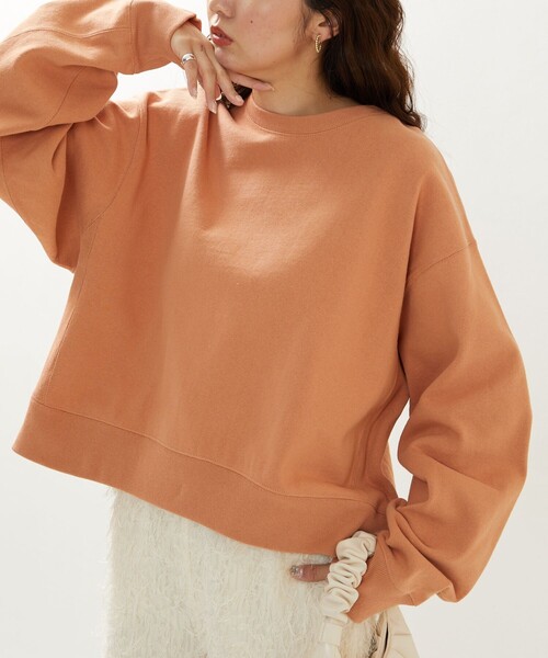 FREAK'S STORE（フリークスストア）の「限定展開　ヘビーウェイト ショート ビッグ スウェット（スウェット・レディース・ブルー/ブラック/グリーン/グレー/ピンク/ナチュラル/マスタード/ライトグレー/その他1/サックスブルー/その他/オレンジ・ﾌﾘ-）」の10枚目の写真