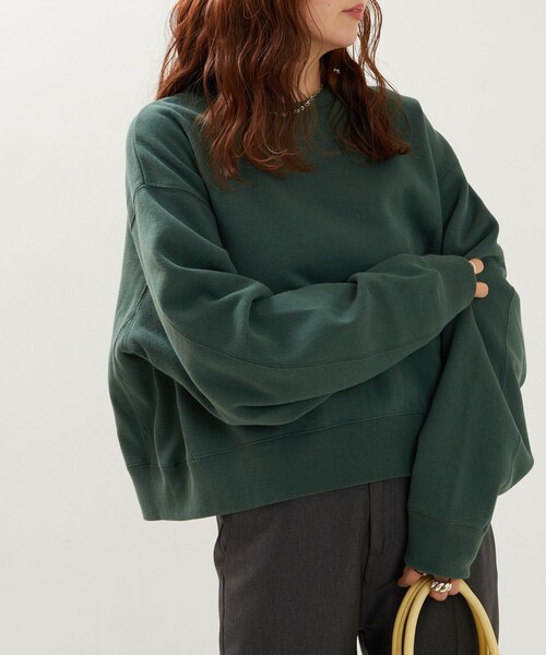 FREAK'S STORE（フリークスストア）の「限定展開　ヘビーウェイト ショート ビッグ スウェット（スウェット・レディース・ブルー/ブラック/グリーン/グレー/ピンク/ナチュラル/マスタード/ライトグレー/その他1/サックスブルー/その他/オレンジ・ﾌﾘ-）」の6枚目の写真