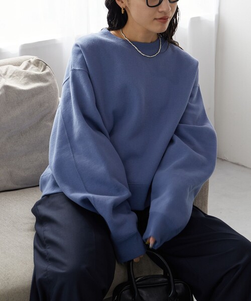 FREAK'S STORE（フリークスストア）の「限定展開　ヘビーウェイト ショート ビッグ スウェット（スウェット・レディース・ブルー/ブラック/グリーン/グレー/ピンク/ナチュラル/マスタード/ライトグレー/その他1/サックスブルー/その他/オレンジ・ﾌﾘ-）」の22枚目の写真