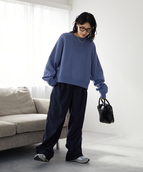 FREAK'S STORE（フリークスストア）の「限定展開　ヘビーウェイト ショート ビッグ スウェット（スウェット・レディース・ブルー/ブラック/グリーン/グレー/ピンク/ナチュラル/マスタード/ライトグレー/その他1/サックスブルー/その他/オレンジ・ﾌﾘ-）」の21枚目の写真