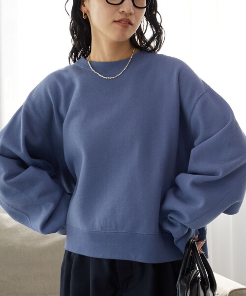 FREAK'S STORE（フリークスストア）の「限定展開　ヘビーウェイト ショート ビッグ スウェット（スウェット・レディース・ブルー/ブラック/グリーン/グレー/ピンク/ナチュラル/マスタード/ライトグレー/その他1/サックスブルー/その他/オレンジ・ﾌﾘ-）」の20枚目の写真