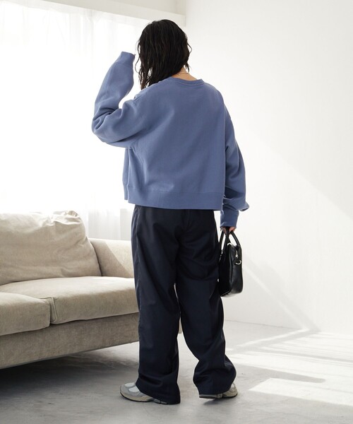 FREAK'S STORE（フリークスストア）の「限定展開　ヘビーウェイト ショート ビッグ スウェット（スウェット・レディース・ブルー/ブラック/グリーン/グレー/ピンク/ナチュラル/マスタード/ライトグレー/その他1/サックスブルー/その他/オレンジ・ﾌﾘ-）」の19枚目の写真