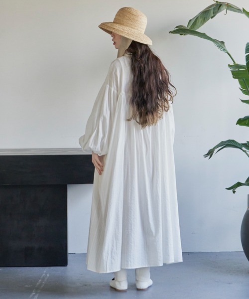 Libra Cue（リブラ キュー）の「ドビーストライプチャーチドレス（ワンピース・レディース・ブラック/アイボリー・FREE）」の18枚目の写真