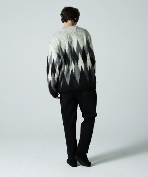 JACKROSE(ジャックローズ)の「JE SHAGGY ARGYLE KNIT CARDIGAN(カーディガン/ボレロ・メンズ・サックスブルー/ブラック/パープル・M/L)」の11枚目の写真