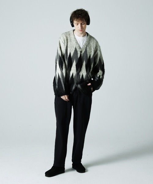 JACKROSE(ジャックローズ)の「JE SHAGGY ARGYLE KNIT CARDIGAN(カーディガン/ボレロ・メンズ・サックスブルー/ブラック/パープル・M/L)」の18枚目の写真