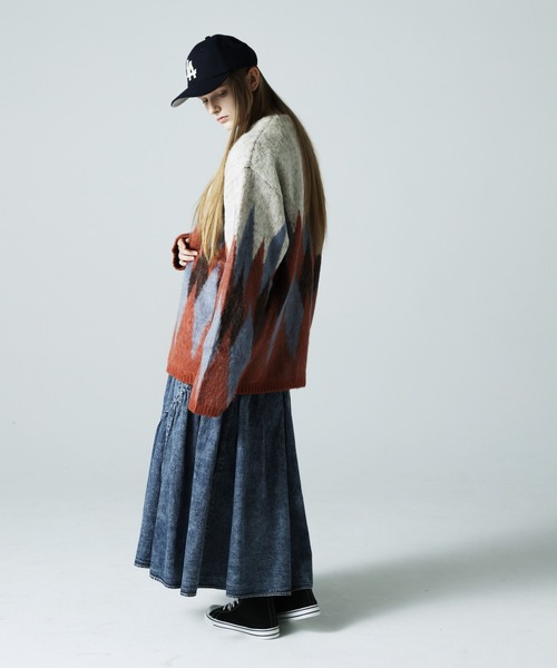 JACKROSE(ジャックローズ)の「JE SHAGGY ARGYLE KNIT CARDIGAN(カーディガン/ボレロ・メンズ・サックスブルー/ブラック/パープル・M/L)」の21枚目の写真