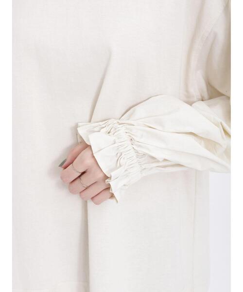 Samansa Mos2（サマンサ モスモス）の「袖布帛ドッキングカットソー（Tシャツ/カットソー・レディース・ブラウン/キナリ/グレー・F）」の16枚目の写真