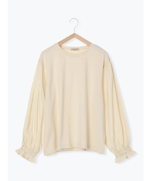 Samansa Mos2（サマンサ モスモス）の「袖布帛ドッキングカットソー（Tシャツ/カットソー・レディース・ブラウン/キナリ/グレー・F）」の19枚目の写真