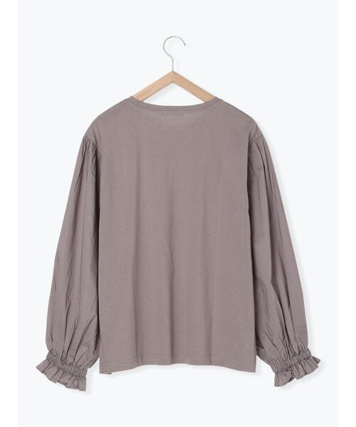 Samansa Mos2（サマンサ モスモス）の「袖布帛ドッキングカットソー（Tシャツ/カットソー・レディース・ブラウン/キナリ/グレー・F）」の20枚目の写真