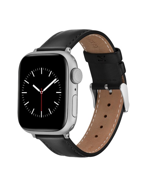 Daniel Wellington（ダニエルウェリントン）の「アップルウォッチ  レザーストラップ SMARTWATCH LEATHER STRAP（デジタル腕時計・メンズ・シルバー×ブラック・18mm/20mm）」の3枚目の写真