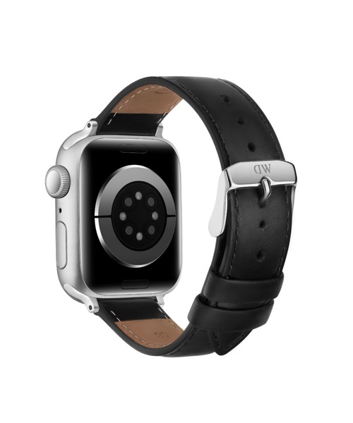 Daniel Wellington（ダニエルウェリントン）の「アップルウォッチ  レザーストラップ SMARTWATCH LEATHER STRAP（デジタル腕時計・メンズ・シルバー×ブラック・18mm/20mm）」の4枚目の写真