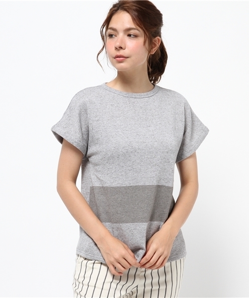 OUTLET（アウトレット）の「【CIAOPANIC TYPY】FLBラインプリントプルオーバー（Tシャツ/カットソー・レディース・ブルー/チャコールグレー/グレー/イエロー/ホワイト・ONE）」の4枚目の写真