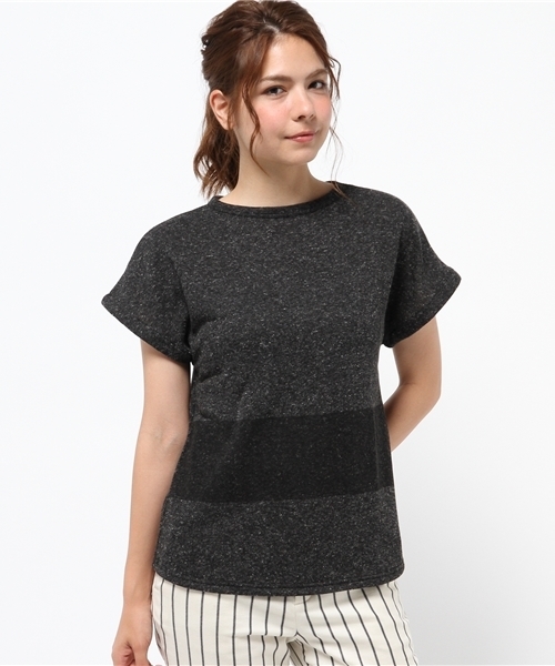 OUTLET（アウトレット）の「【CIAOPANIC TYPY】FLBラインプリントプルオーバー（Tシャツ/カットソー・レディース・ブルー/チャコールグレー/グレー/イエロー/ホワイト・ONE）」の3枚目の写真