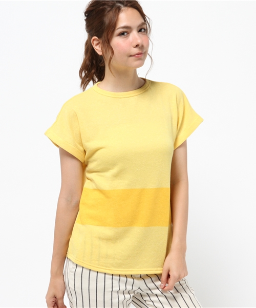 OUTLET（アウトレット）の「【CIAOPANIC TYPY】FLBラインプリントプルオーバー（Tシャツ/カットソー・レディース・ブルー/チャコールグレー/グレー/イエロー/ホワイト・ONE）」の5枚目の写真