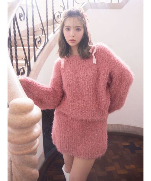 CALNAMUR(カルナムール)の「ラメシャギーミニスカート(スカート・レディース・ピンク/ライトブルー/ベージュ・FREE)」の4枚目の写真