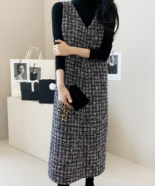 セール】ツイードジャンパースカート（ワンピース）｜Doula Doula