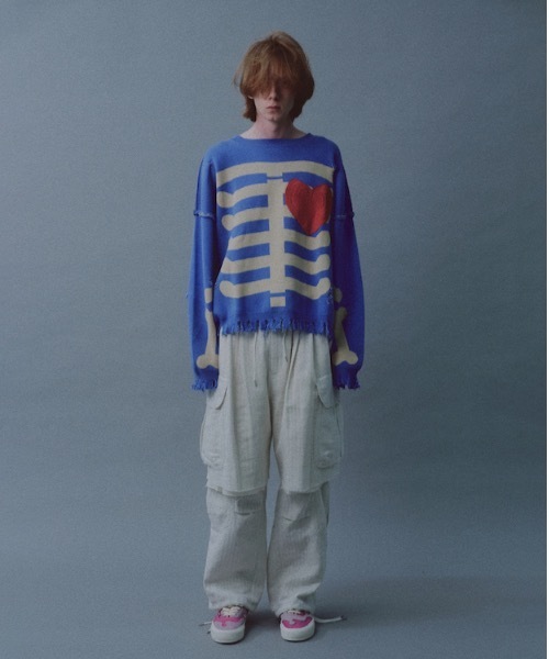 DISCOVERED ディスカバード　BONE KNIT BLUE DISCOVERED ディスカバード】BONE KNIT BLUE | delhezi