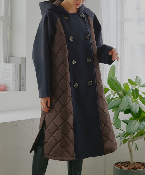 リーフ柄2wayキルティングコート 楽天市場】【10％OFFクーポン！12/24(水)限定！】LAUIR リーフ柄