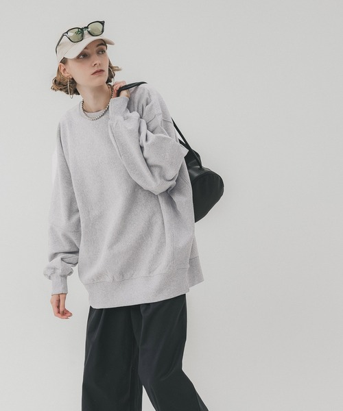 coca（coca）（コカ）の「ヘビーウェイト裏起毛立体袖スウェット（スウェット・レディース・グレー/ブラック/エメラルド/ホワイト・M/L）」の4枚目の写真