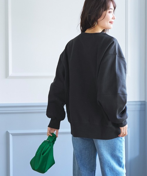 coca（coca）（コカ）の「ヘビーウェイト裏起毛立体袖スウェット（スウェット・レディース・グレー/ブラック/エメラルド/ホワイト・M/L）」の7枚目の写真