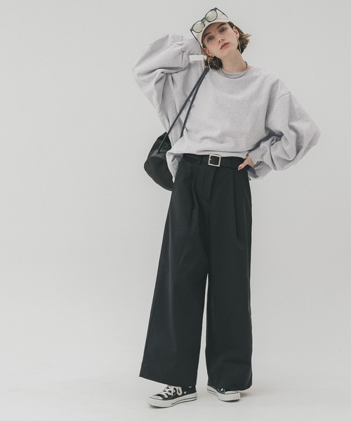 coca（coca）（コカ）の「ヘビーウェイト裏起毛立体袖スウェット（スウェット・レディース・グレー/ブラック/エメラルド/ホワイト・M/L）」の8枚目の写真