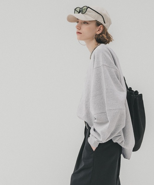 coca（coca）（コカ）の「ヘビーウェイト裏起毛立体袖スウェット（スウェット・レディース・グレー/ブラック/エメラルド/ホワイト・M/L）」の9枚目の写真