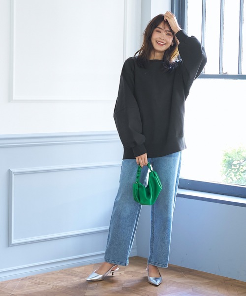 coca（coca）（コカ）の「ヘビーウェイト裏起毛立体袖スウェット（スウェット・レディース・グレー/ブラック/エメラルド/ホワイト・M/L）」の6枚目の写真