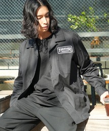 CLASSIC WAPPEN WORK SHIRTS/スラッシャーワッペン付き長袖シャツ ワークシャツ 開襟 オープンカラー