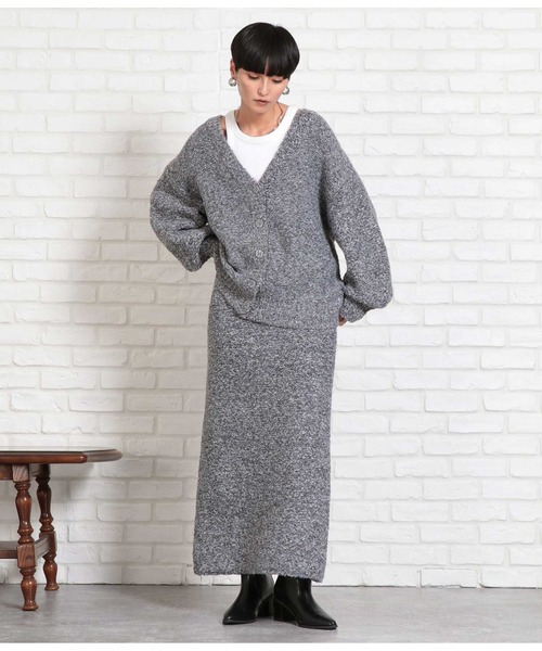 Settimissimo（セッティミッシモ）の「ボリュームスリーブミックスニットカーディガン（カーディガン/ボレロ・レディース・グレー/グリーン・M）」の10枚目の写真